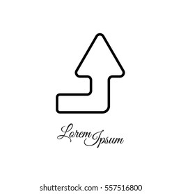 Web line icon. Arrow right-up