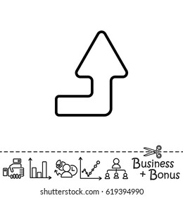 Web line icon. Arrow right-up