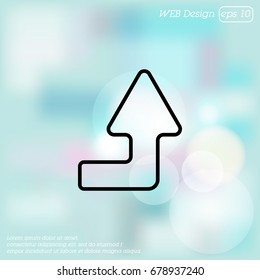 Web line icon. Arrow right-up