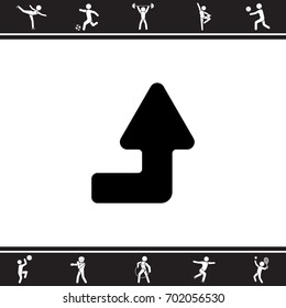 Web line icon. Arrow right-up