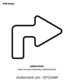 Web line icon - Arrow turning right