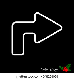 Web line icon. Arrow turning right
