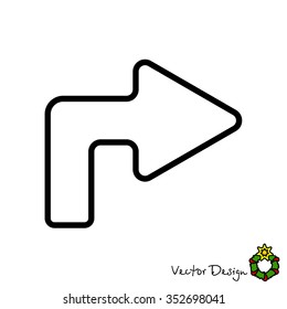 Web line icon. Arrow turning right