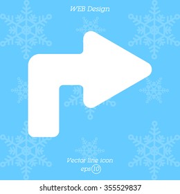 Web line icon. Arrow turning right