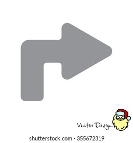 Web line icon. Arrow turning right