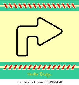 Web line icon. Arrow turning right
