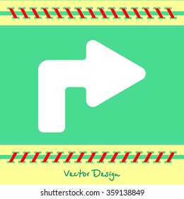 Web line icon. Arrow turning right