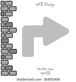 Web line icon. Arrow turning right