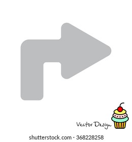 Web line icon. Arrow turning right