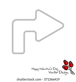 Web line icon. Arrow turning right