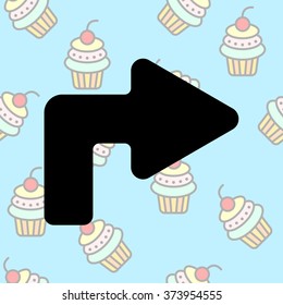 Web line icon. Arrow turning right