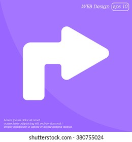 Web line icon. Arrow turning right