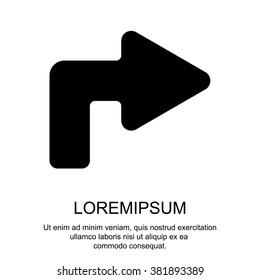 Web line icon. Arrow turning right