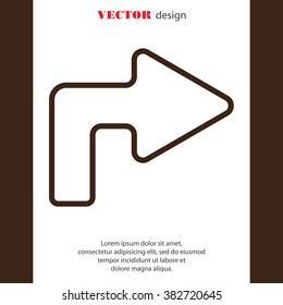 Web line icon. Arrow turning right
