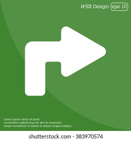 Web line icon. Arrow turning right