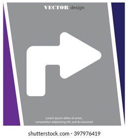 Web line icon. Arrow turning right