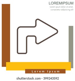Web line icon. Arrow turning right