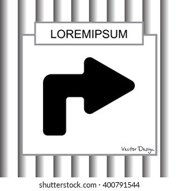 Web line icon. Arrow turning right