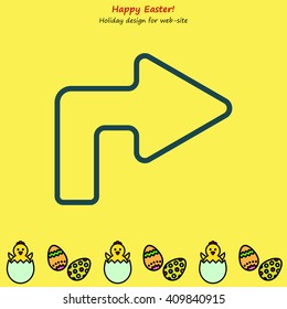 Web line icon. Arrow turning right