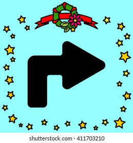 Web line icon. Arrow turning right