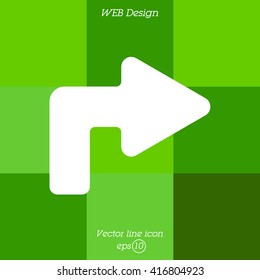 Web line icon. Arrow turning right