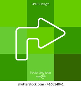 Web line icon. Arrow turning right