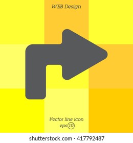 Web line icon. Arrow turning right