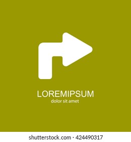 Web line icon. Arrow turning right