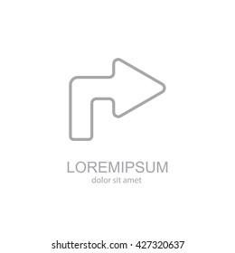 Web line icon. Arrow turning right