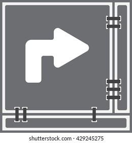Web line icon. Arrow turning right