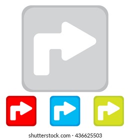 Web line icon. Arrow turning right