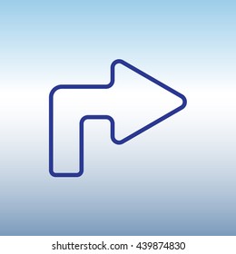Web line icon. Arrow turning right