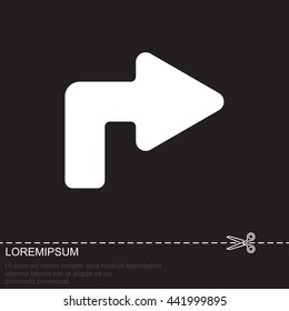 Web line icon. Arrow turning right