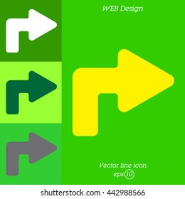 Web line icon. Arrow turning right