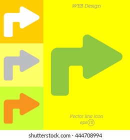Web line icon. Arrow turning right