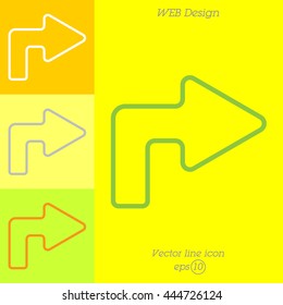 Web line icon. Arrow turning right