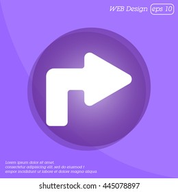 Web line icon. Arrow turning right