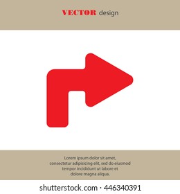 Web line icon. Arrow turning right