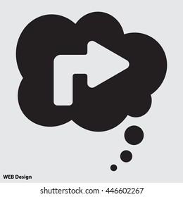 Web line icon. Arrow turning right