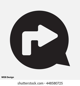 Web line icon. Arrow turning right