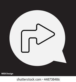Web line icon. Arrow turning right