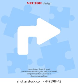 Web line icon. Arrow turning right