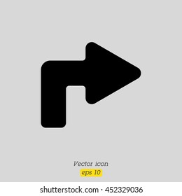 Web line icon. Arrow turning right
