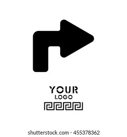 Web line icon. Arrow turning right