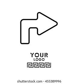 Web line icon. Arrow turning right