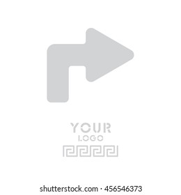 Web line icon. Arrow turning right