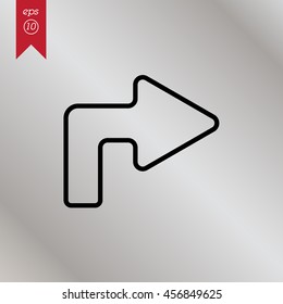 Web line icon. Arrow turning right