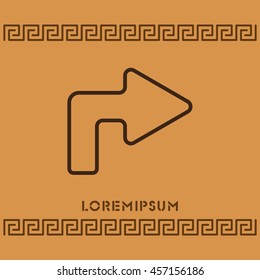Web line icon. Arrow turning right