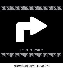 Web line icon. Arrow turning right