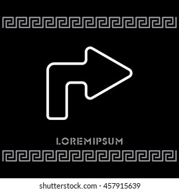 Web line icon. Arrow turning right